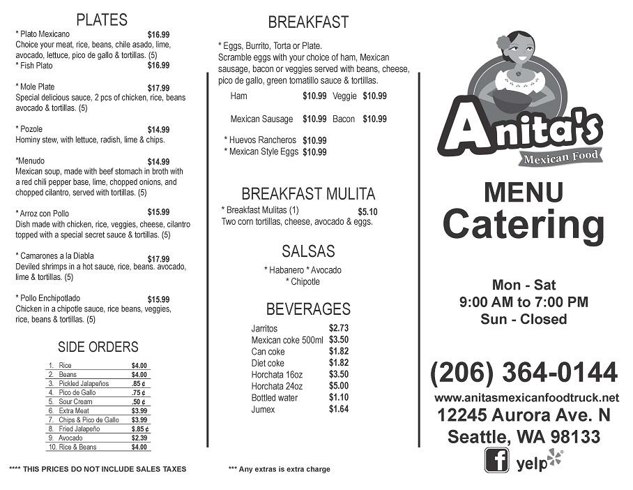 Auténtico restaurante de comida mexicana | Anita’s Mexican Food